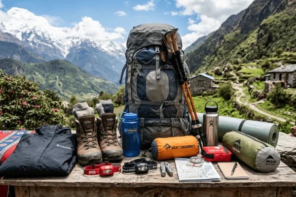 Himalayan-trekking-gear-setup