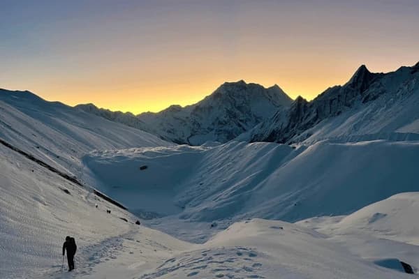 on the way to larkya la pass