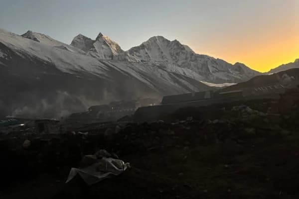 the stunning views of snow cover mountain
