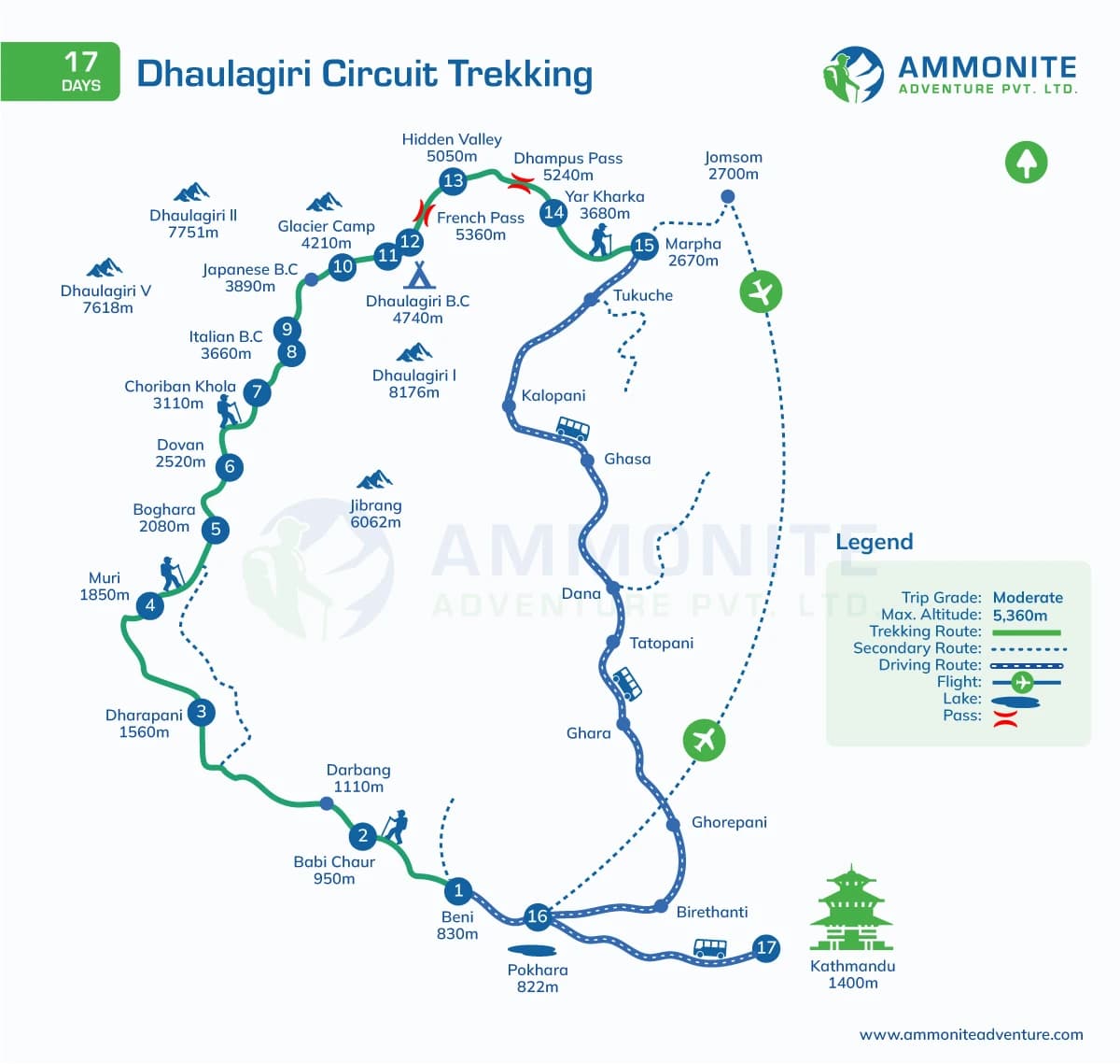 Dhaulagiri Circuit Trekking - 17 Days