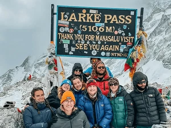 On the top of Larkya La Pass